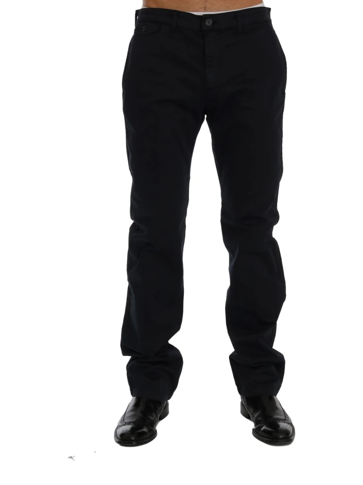 Blue Cotton Stretch Chinos Pants