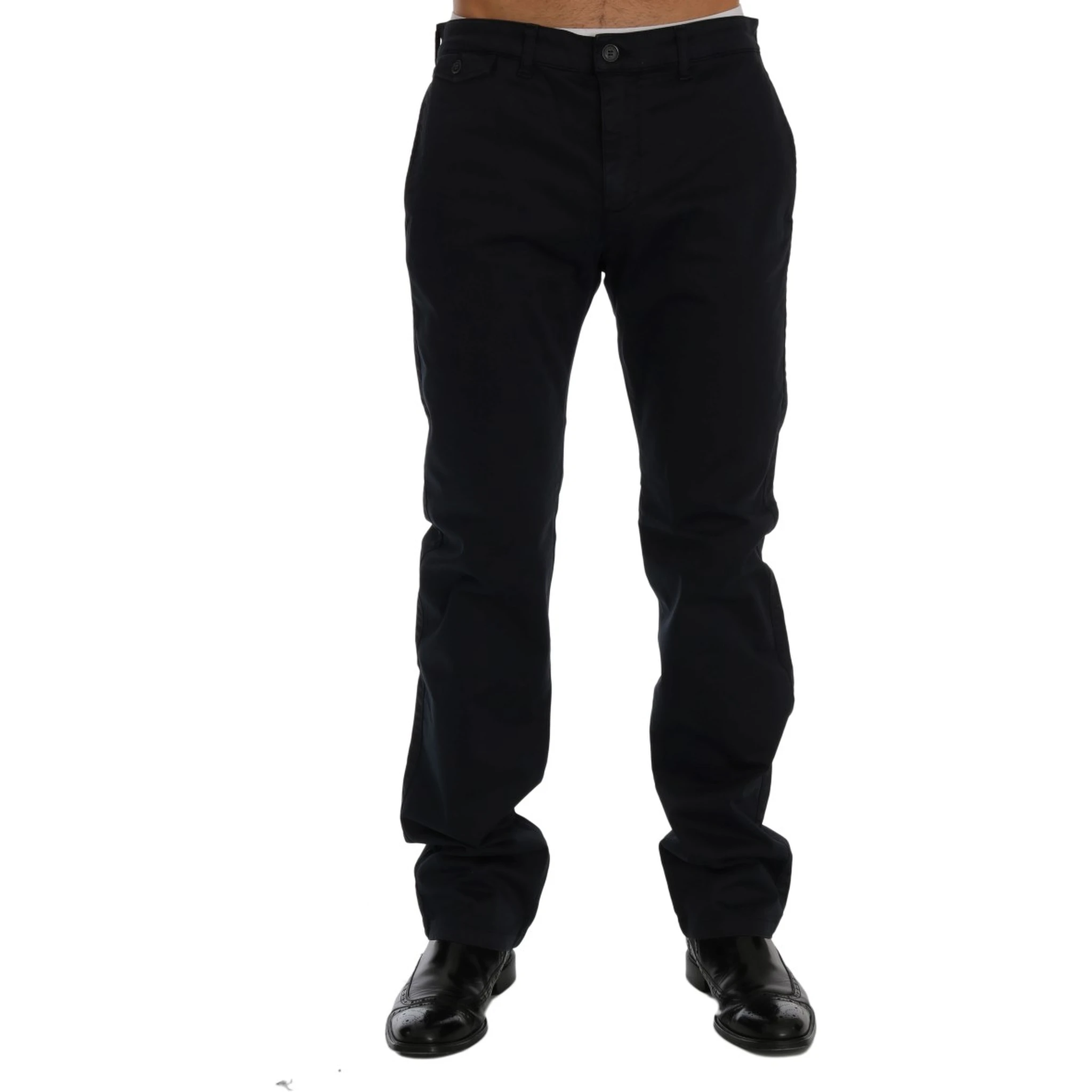 Blue Cotton Stretch Chinos Pants