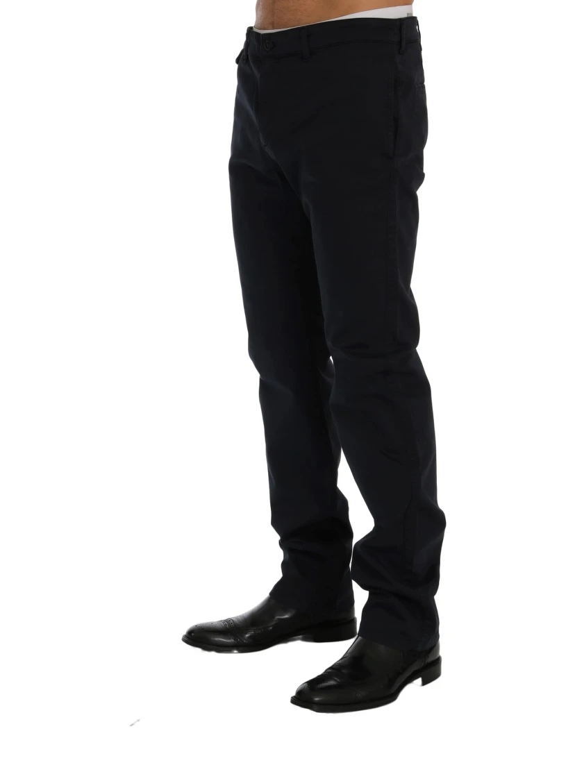 Blue Cotton Stretch Chinos Pants