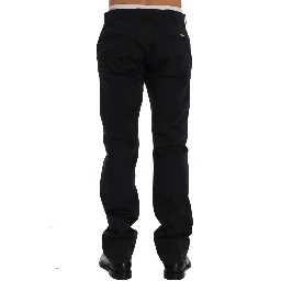 Blue Cotton Stretch Chinos Pants