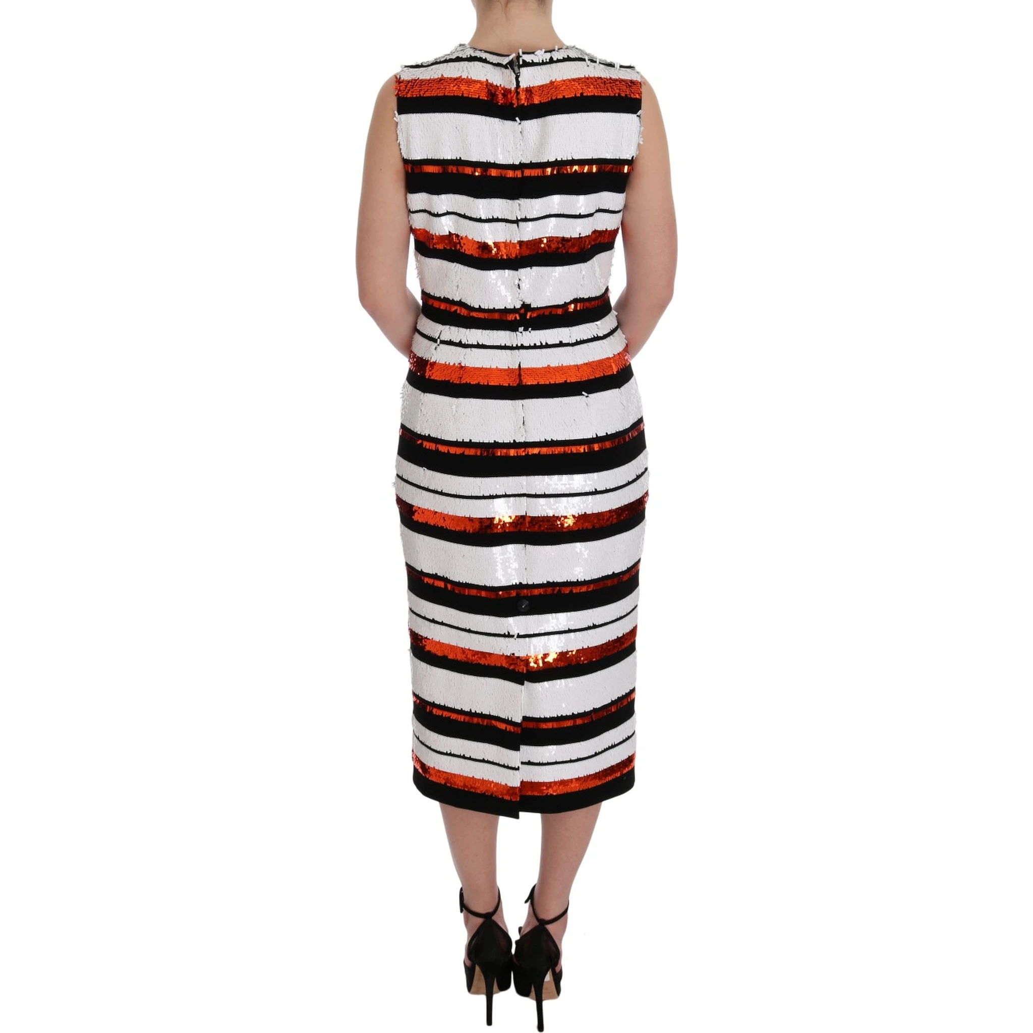 Multicolored Striped Sequined Stretch Dress