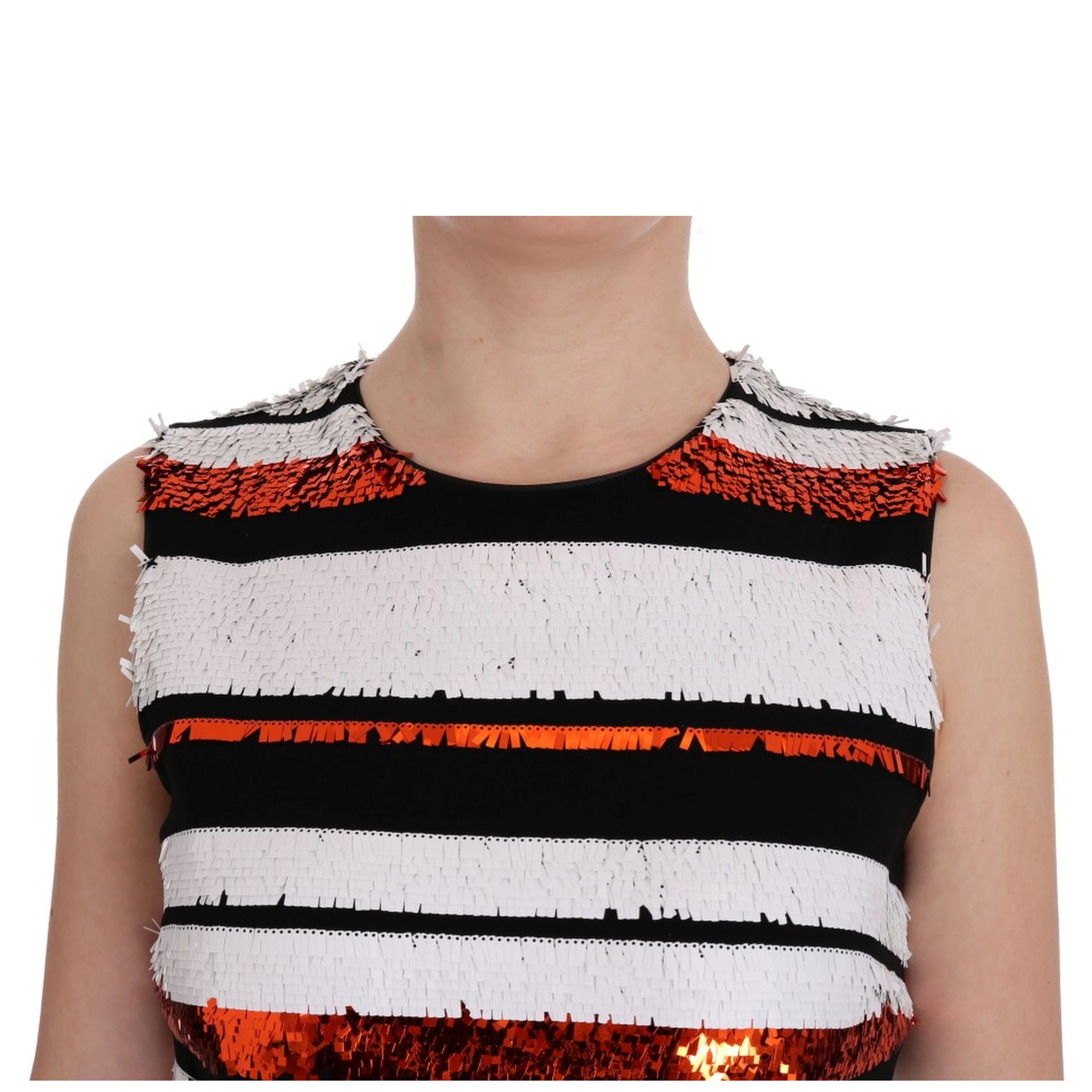 Multicolored Striped Sequined Stretch Dress