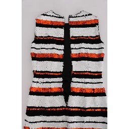 Multicolored Striped Sequined Stretch Dress