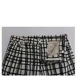 White Black Striped Casual Shorts