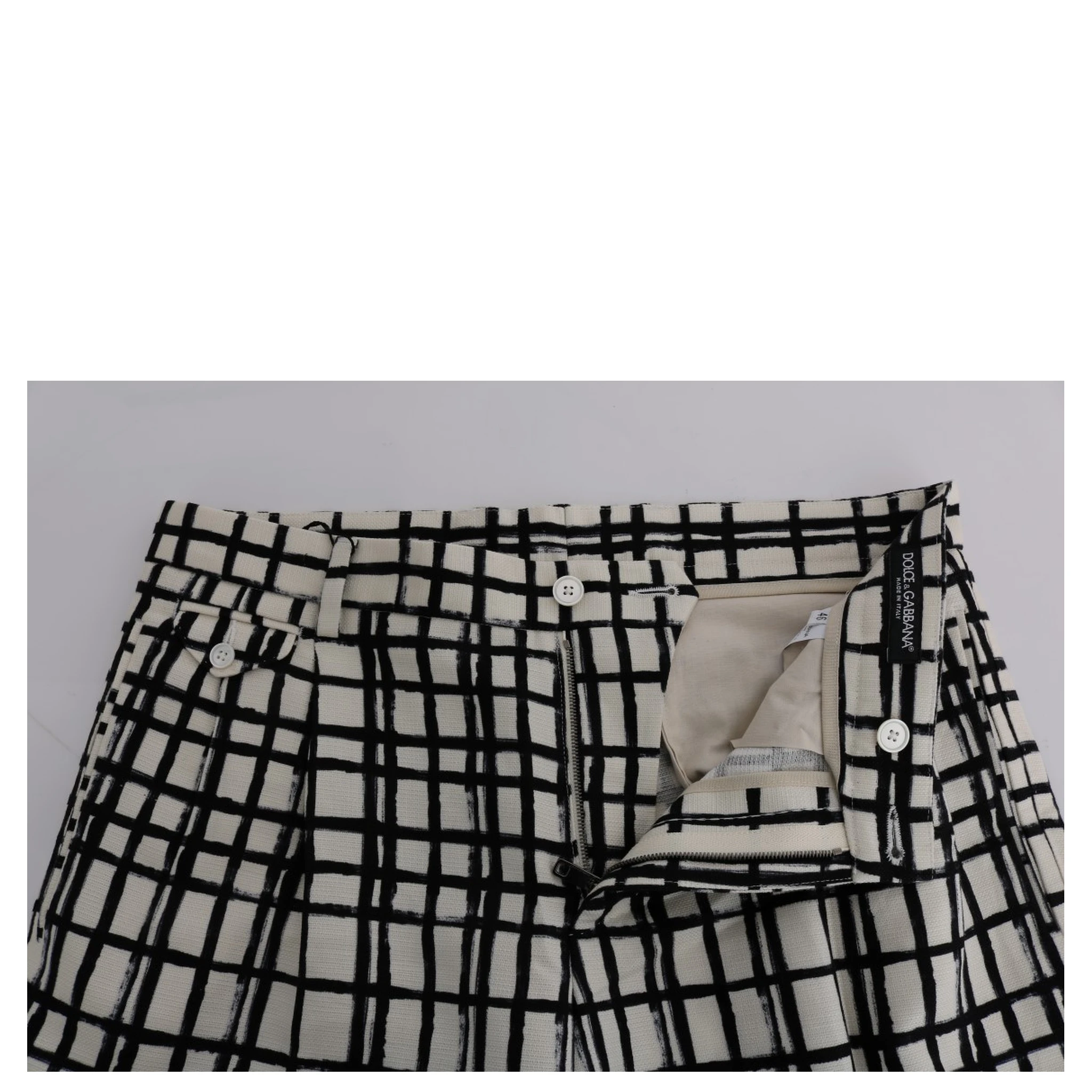 White Black Striped Casual Shorts