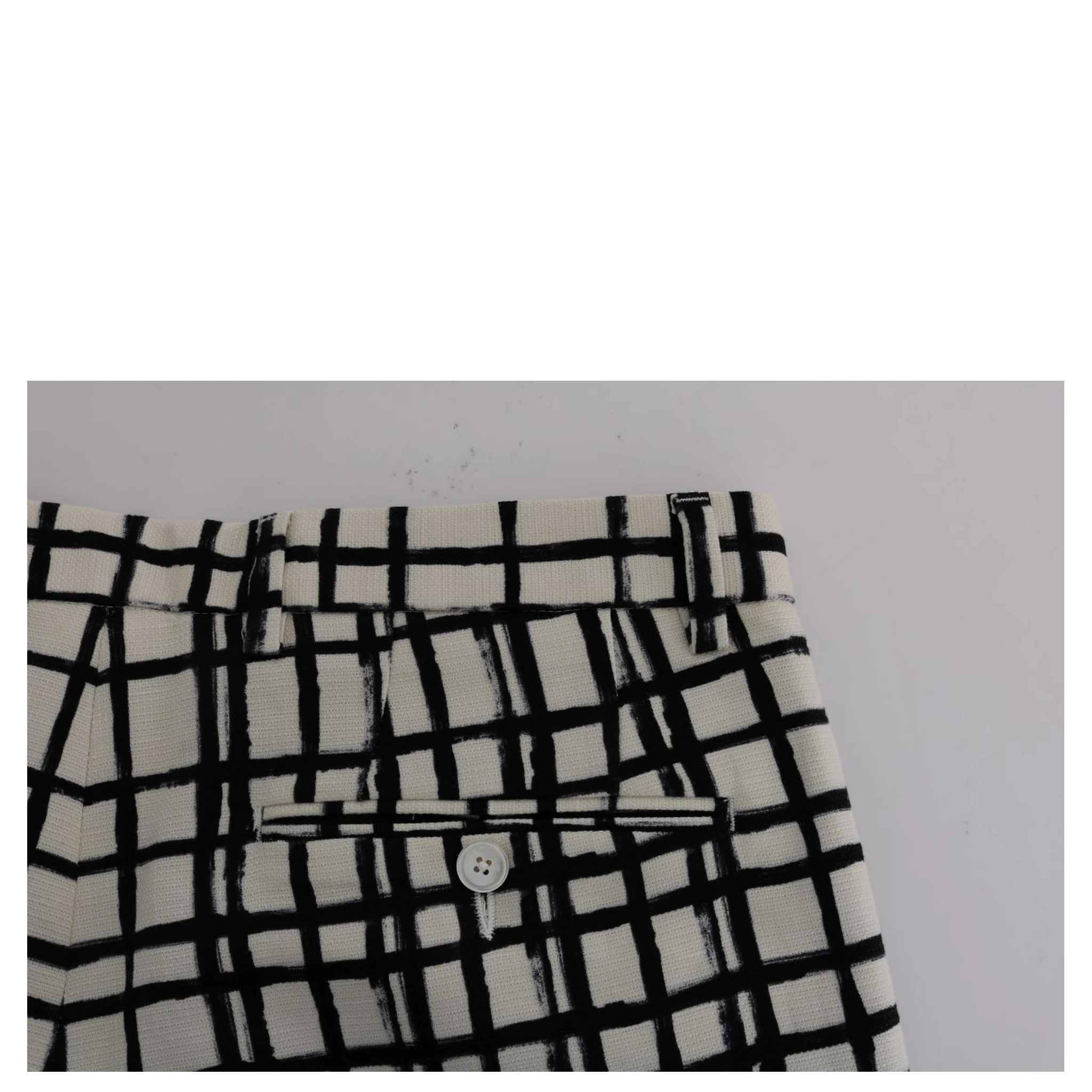 White Black Striped Casual Shorts