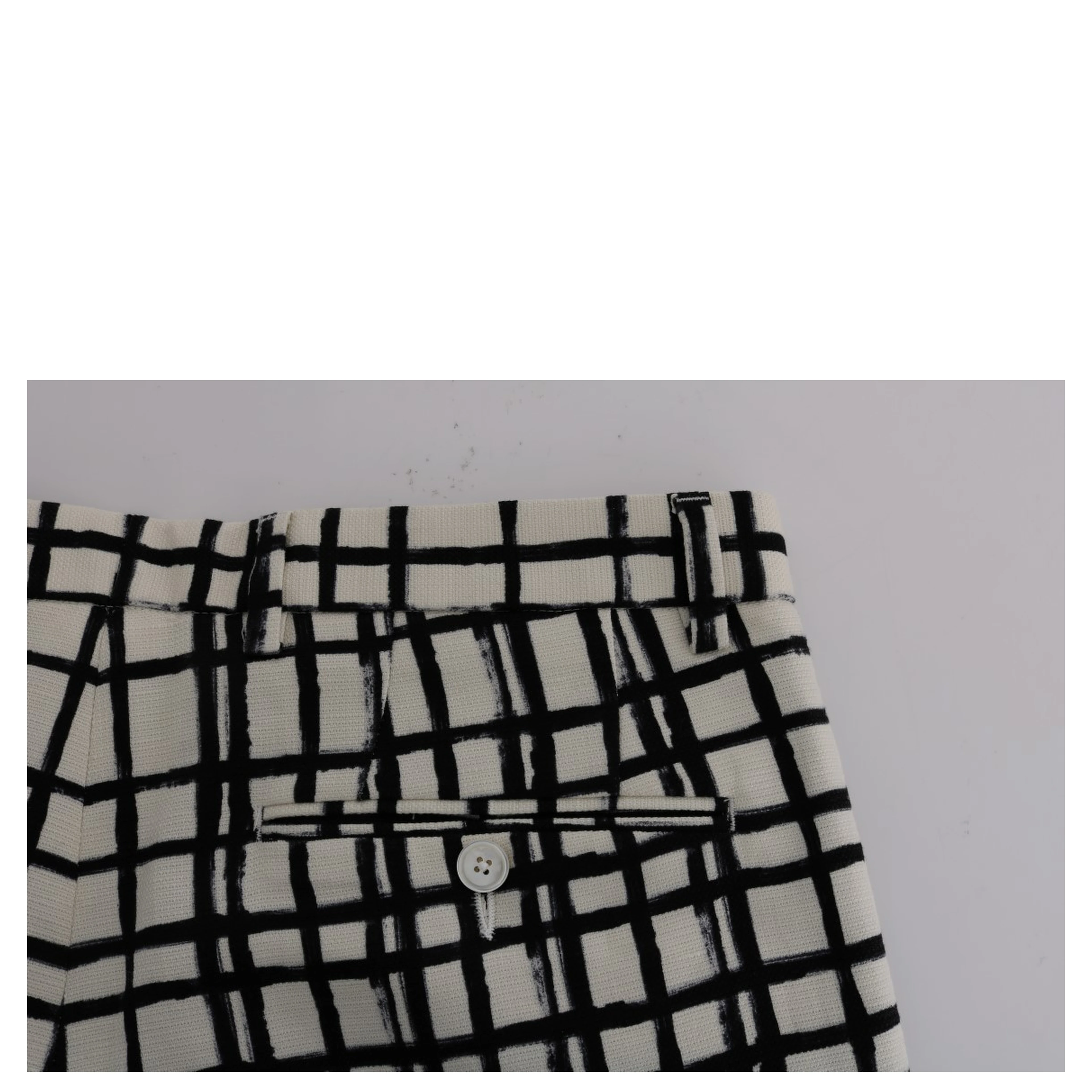 White Black Striped Casual Shorts