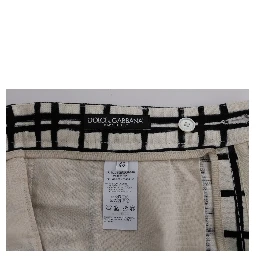 White Black Striped Casual Shorts