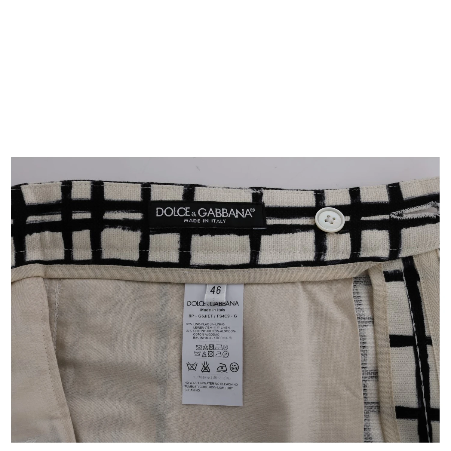 White Black Striped Casual Shorts