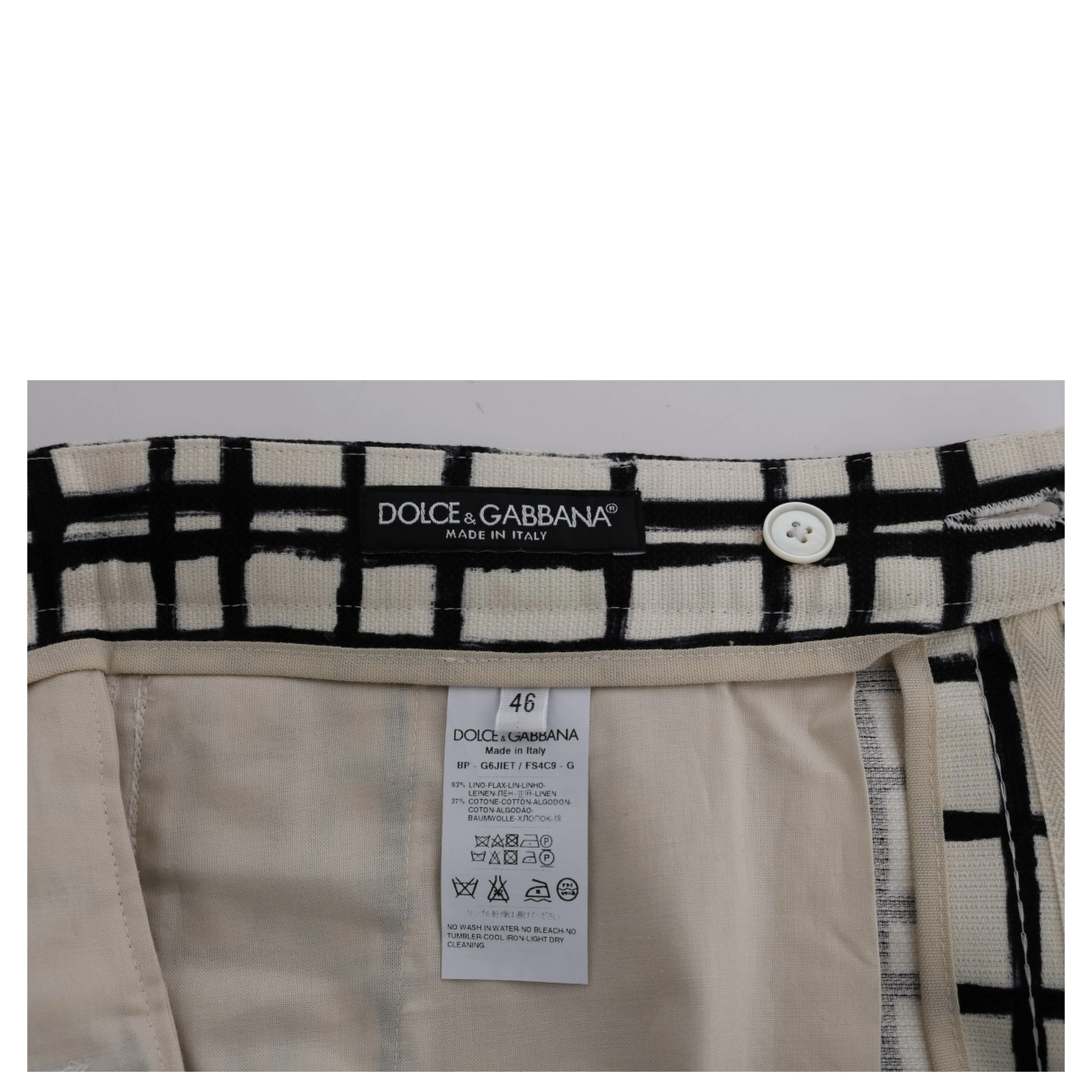 White Black Striped Casual Shorts