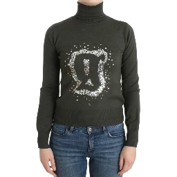 Green wool turtleneck sweater