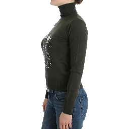 Green wool turtleneck sweater