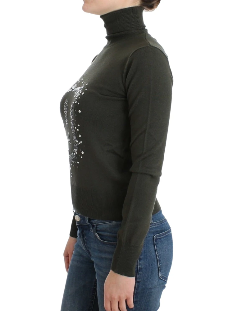 Green wool turtleneck sweater alternative