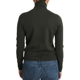 Green wool turtleneck sweater