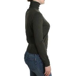 Green wool turtleneck sweater