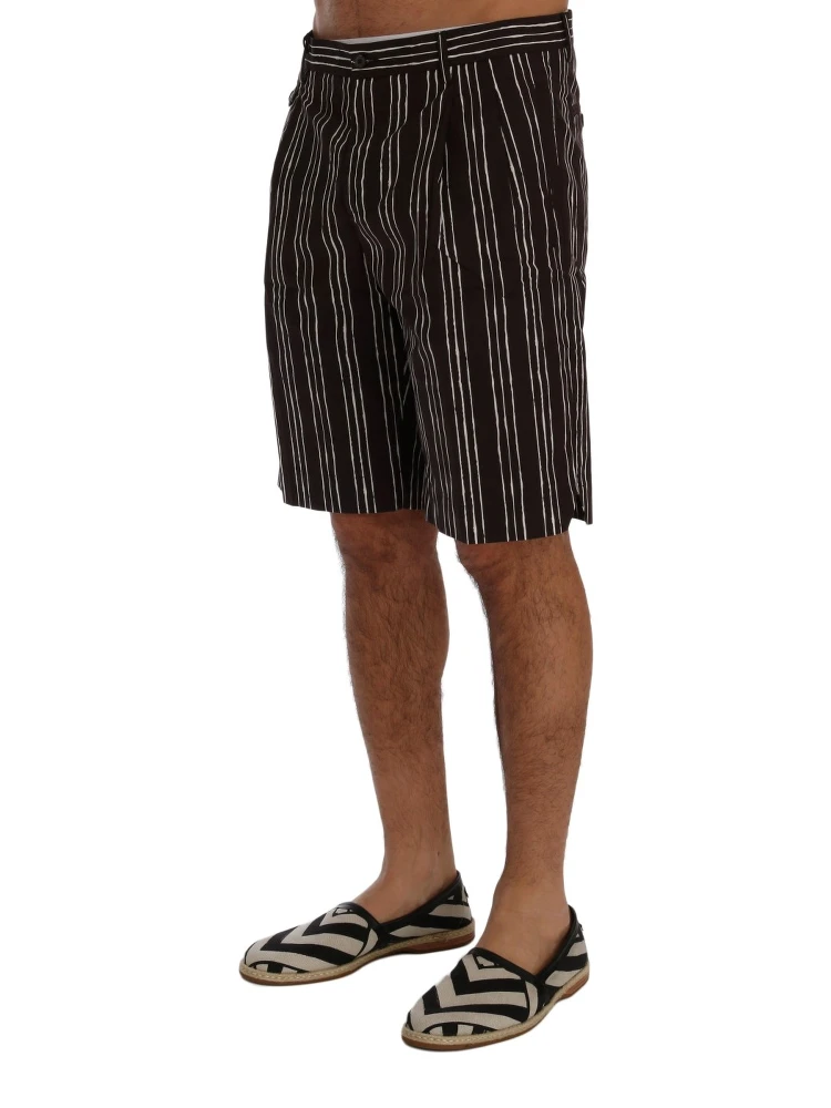 Bordeaux White Striped Hemp Casual Shorts alternative
