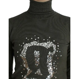 Green wool turtleneck sweater