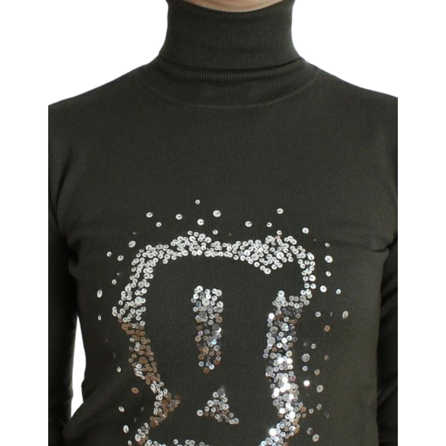 Green wool turtleneck sweater