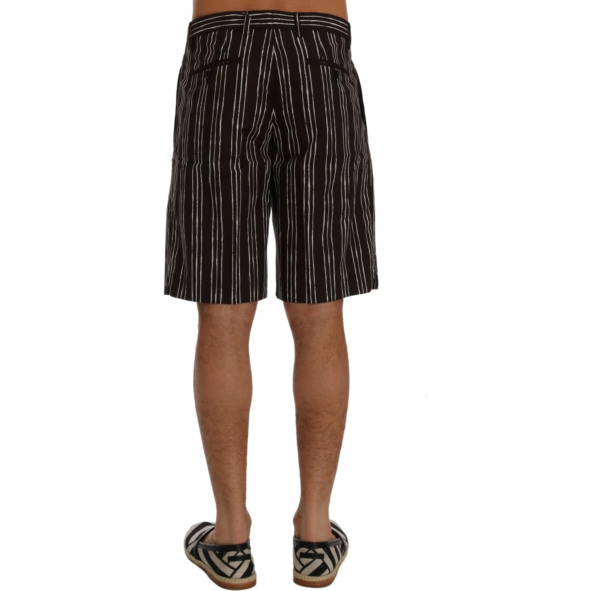 Bordeaux White Striped Hemp Casual Shorts