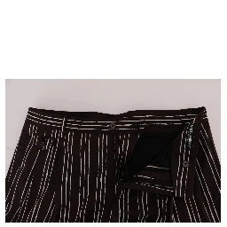 Bordeaux White Striped Hemp Casual Shorts