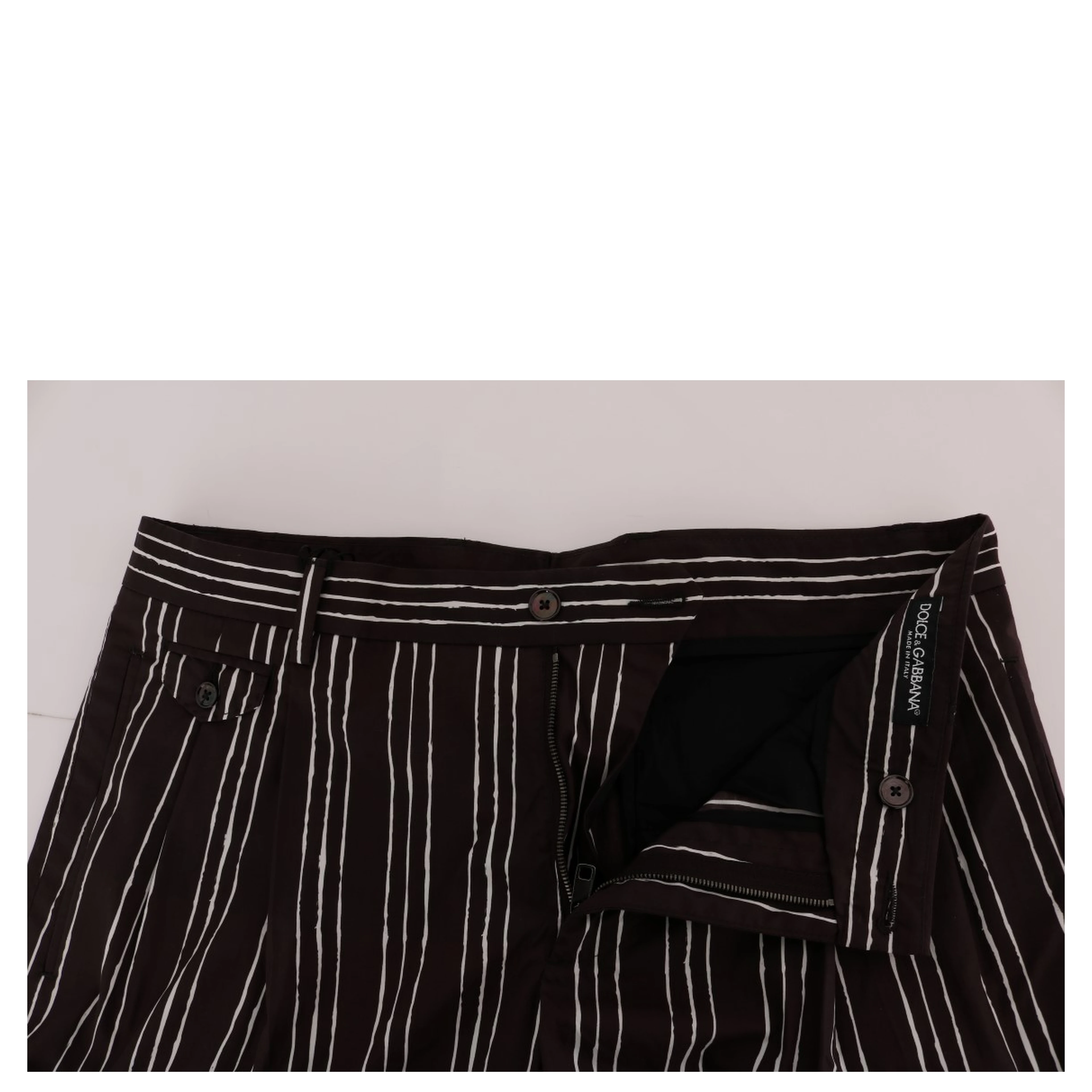 Bordeaux White Striped Hemp Casual Shorts