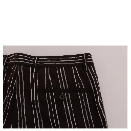 Bordeaux White Striped Hemp Casual Shorts