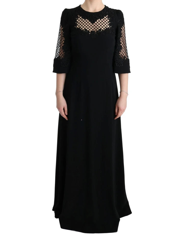 Black Stretch Shift Long Maxi Dress