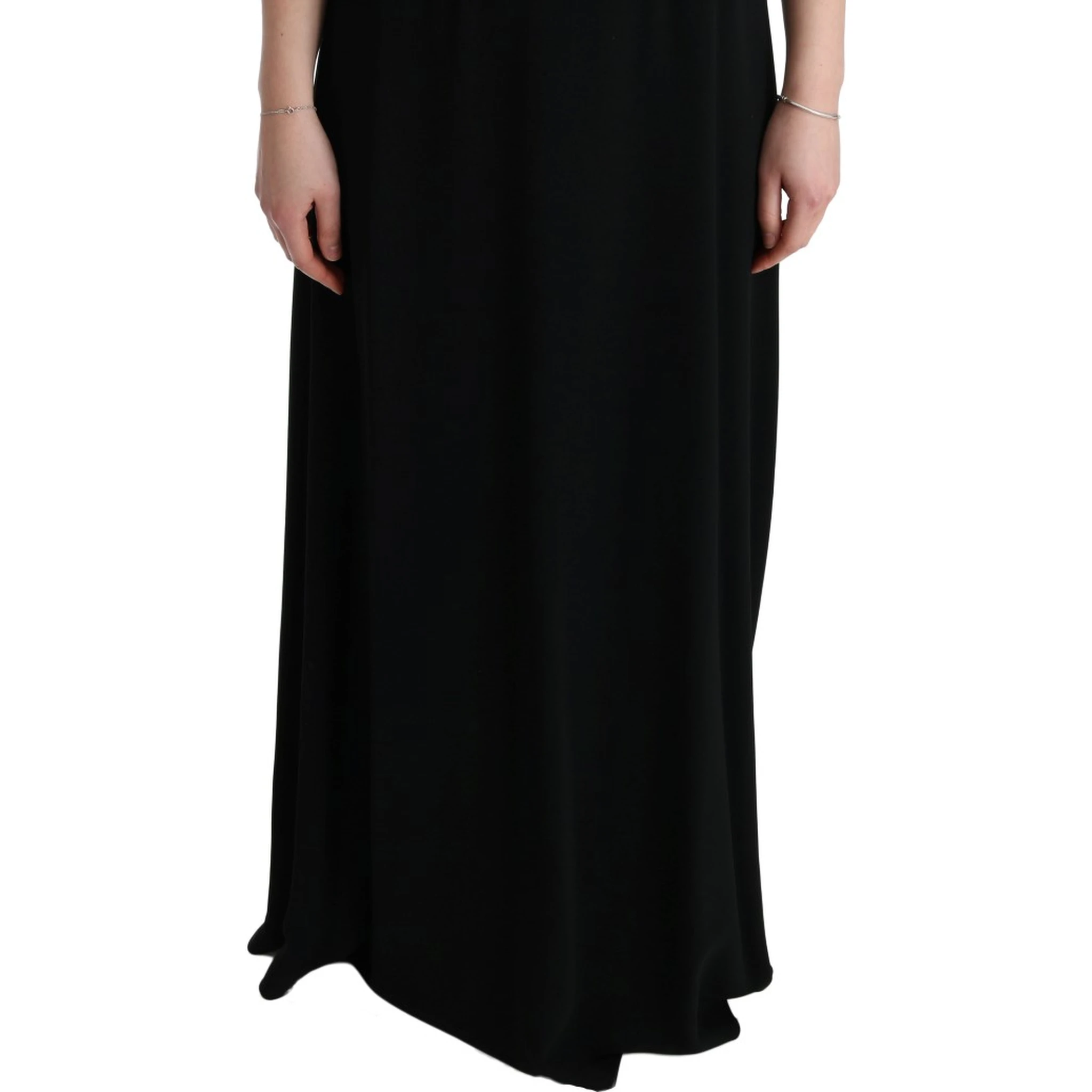Black Stretch Shift Long Maxi Dress