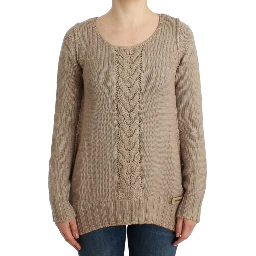 Beige knitted wool sweater