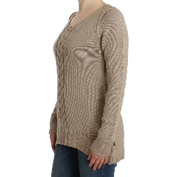 Beige knitted wool sweater
