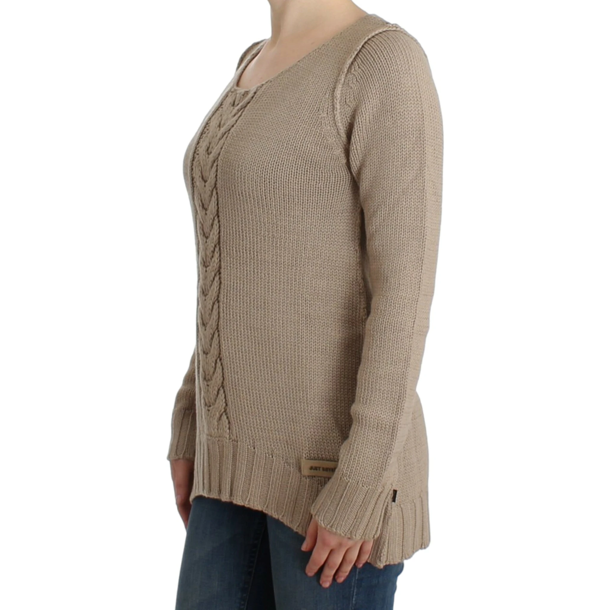 Beige knitted wool sweater