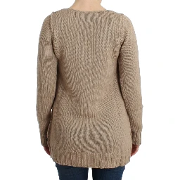 Beige knitted wool sweater