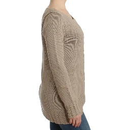 Beige knitted wool sweater