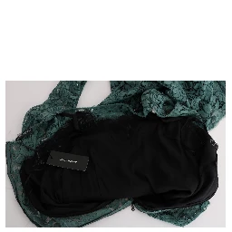 Green Floral Crystal Ricamo Sheath Dress