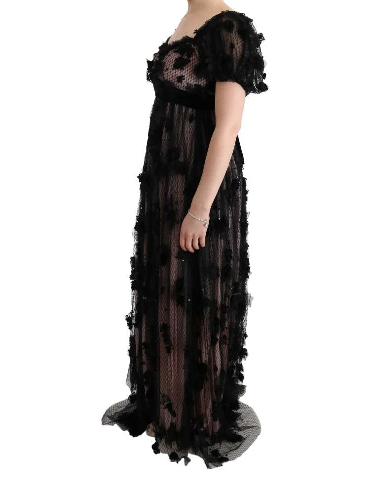 Black Pink Silk Applique Shift Dress alternative