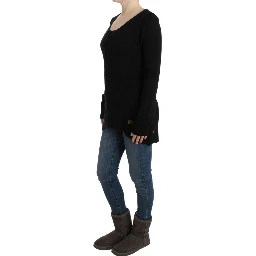 Black knitted wool sweater