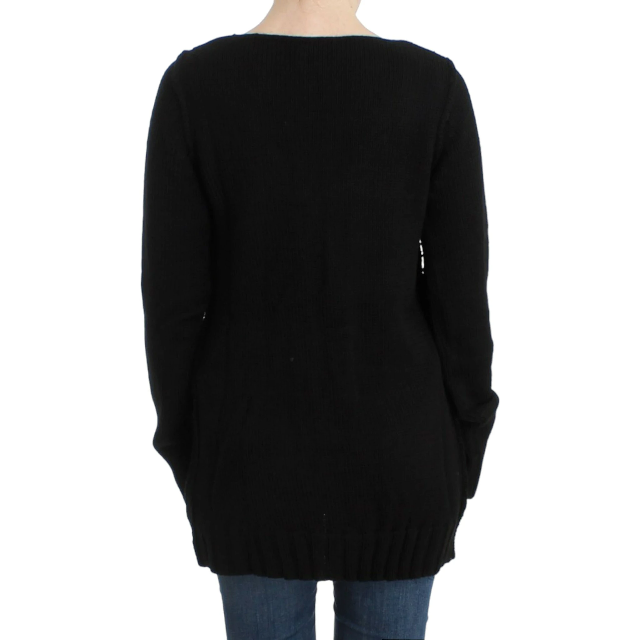 Black knitted wool sweater