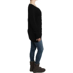 Black knitted wool sweater