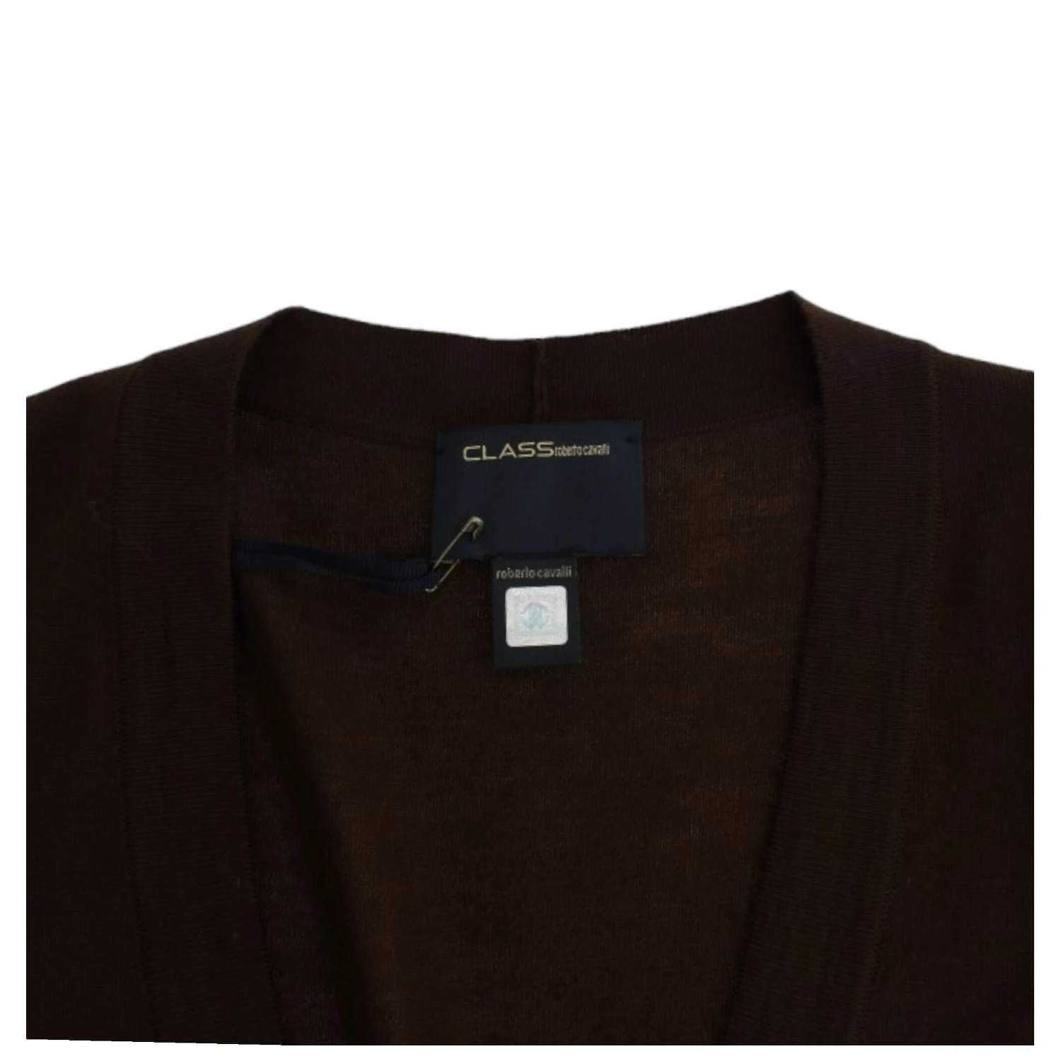 Brown cropped wool cardigan