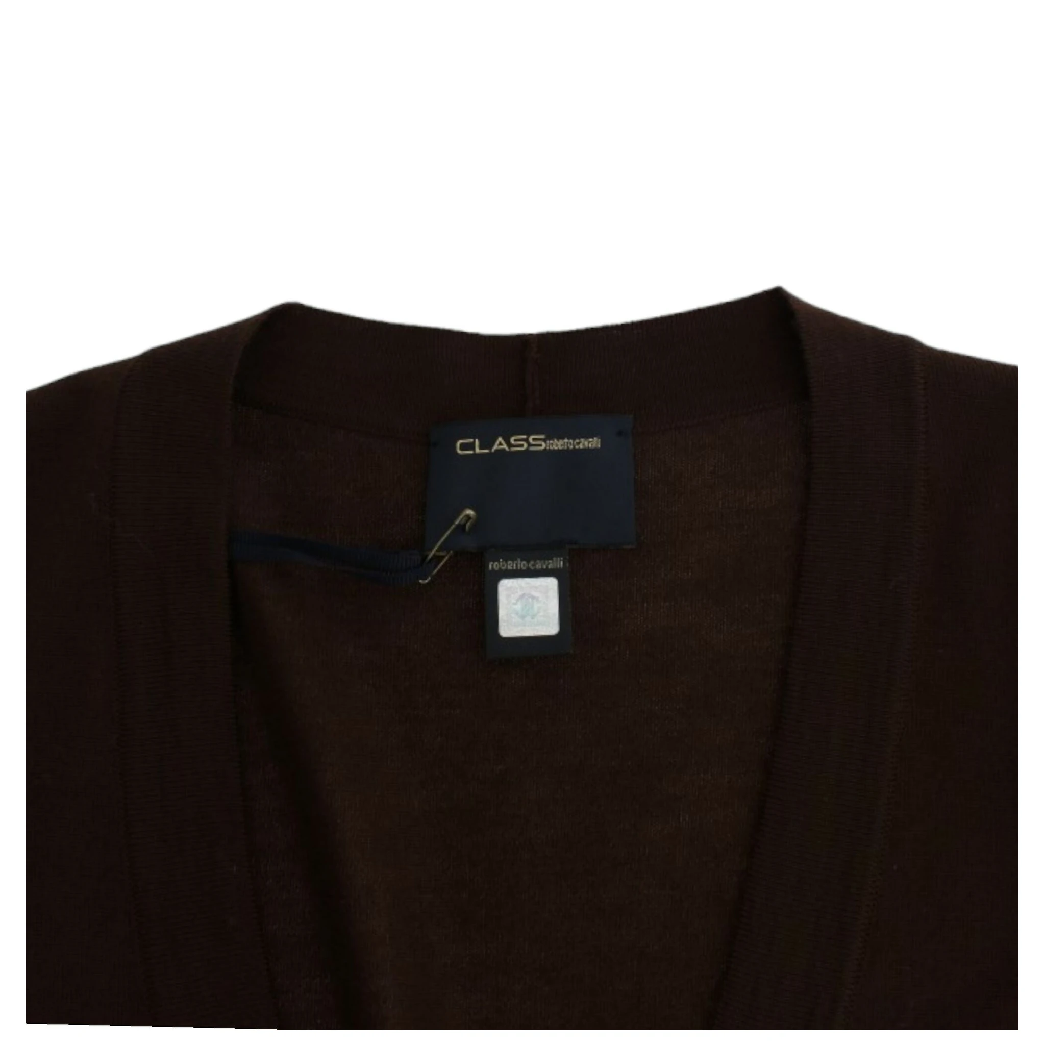 Brown cropped wool cardigan