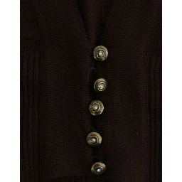 Brown cropped wool cardigan