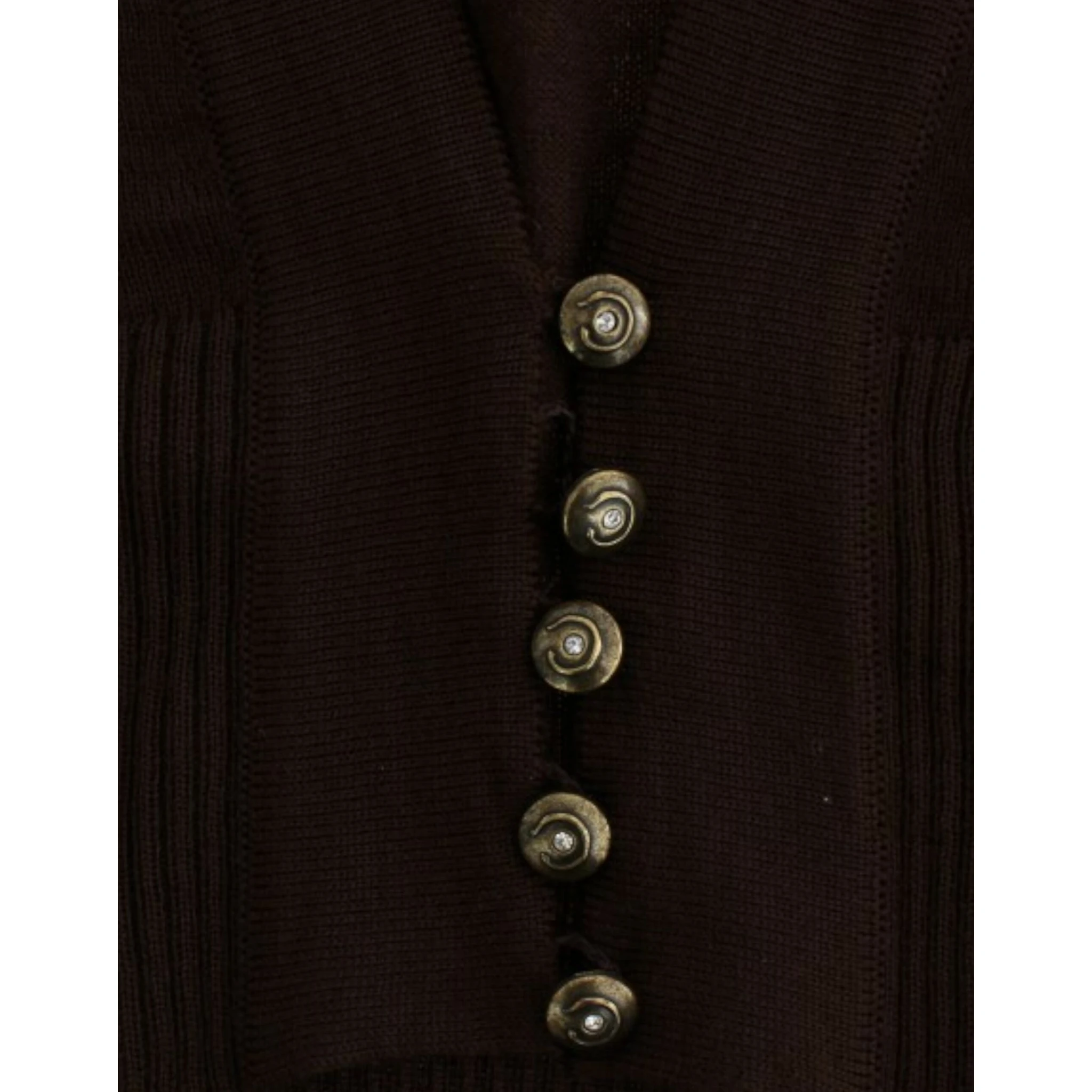 Brown cropped wool cardigan