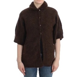 Brown mohair knitted cardigan