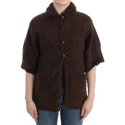 Brown mohair knitted cardigan