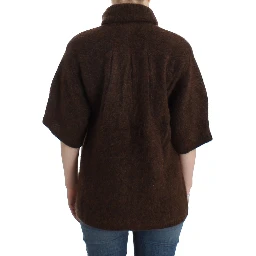 Brown mohair knitted cardigan