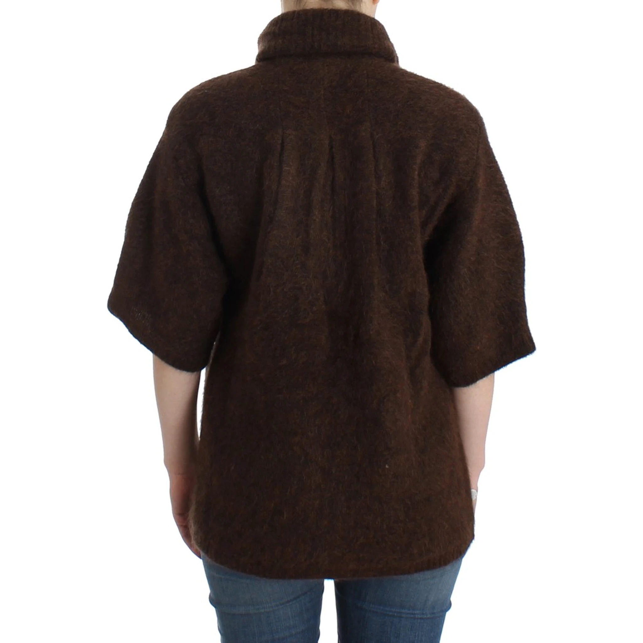 Brown mohair knitted cardigan