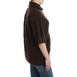 Brown mohair knitted cardigan