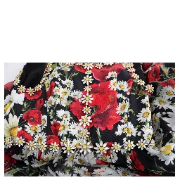 Multicolor Silk Floral Crystal Long Maxi Dress