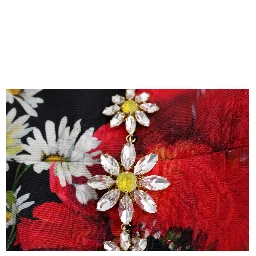 Multicolor Silk Floral Crystal Long Maxi Dress