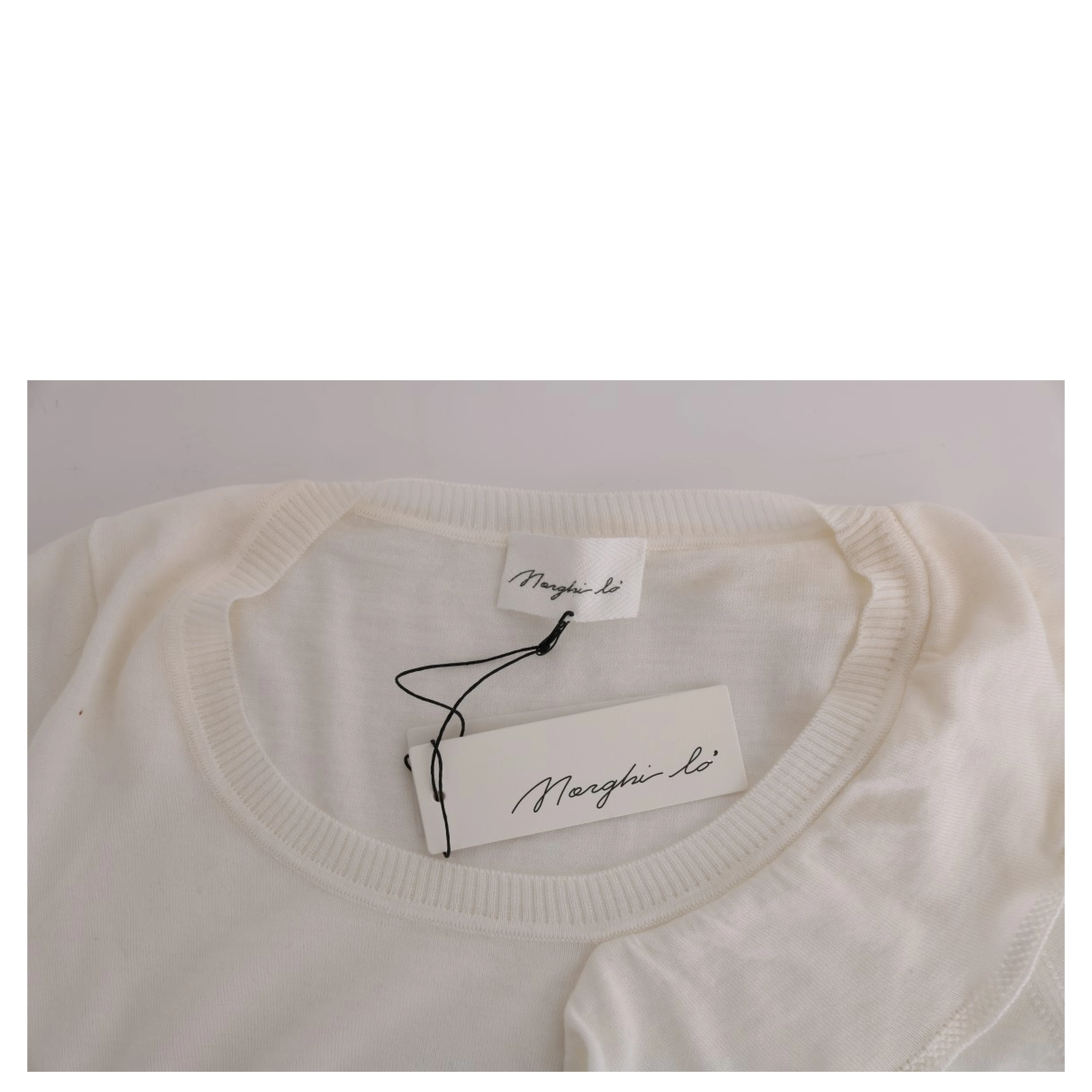 White 100% Lana Wool Top Blouse T-shirt